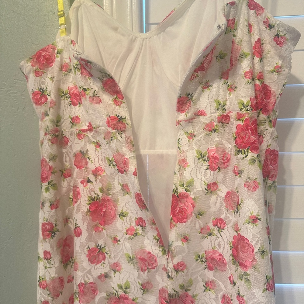 NWT Betsey Johnson Ali White Pink Mini Dress - Picture 8 of 13